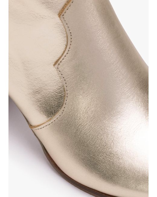 Daniel Natural Barara Gold Leather Western Ankle Boots
