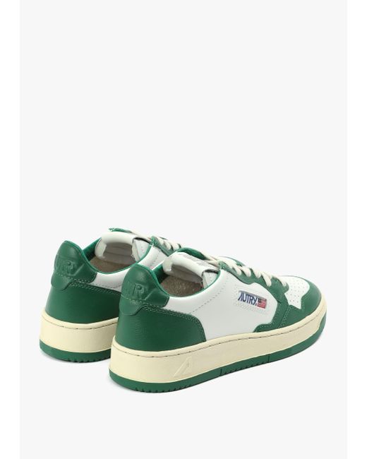 Autry Green S Medalist Low Leather Trainers