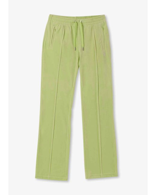 Juicy Couture Green Tina Butterfly Velour Diamante Track Pants