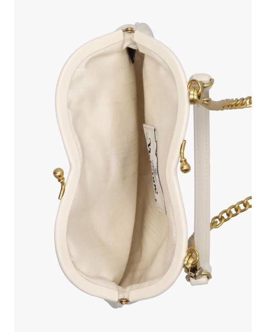 Vivienne Westwood White Belle Cream Heart Frame Cross-body Bag