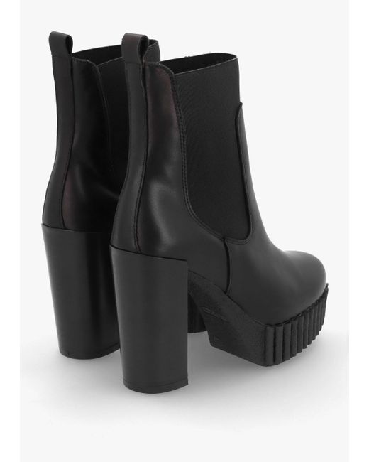 Alpe Ablush Black Leather Platform High Heel Ankle Boots