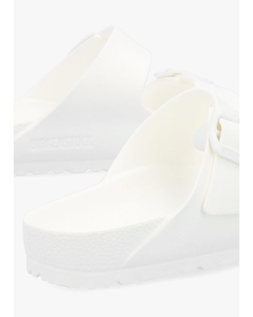 Birkenstock White Arizona Eva Two Bar Mules , Fabric