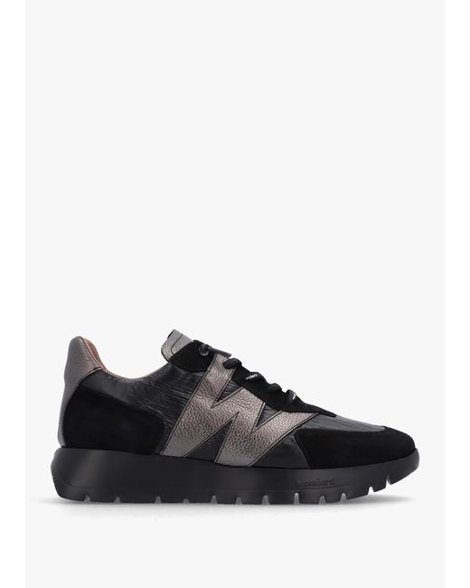 Wonders Oslo Black Suede & Nylon Trainers