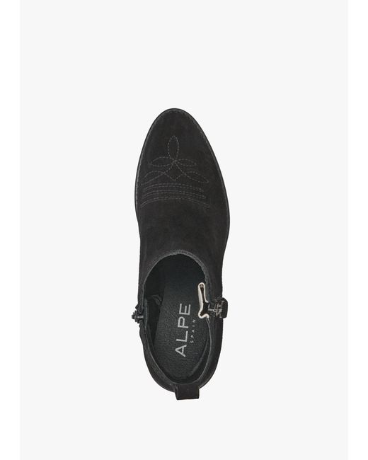 Alpe Black Ackie Western Ankle Boots