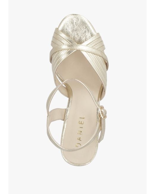 Daniel Metallic Avery Gold Platform Heeled Sandals