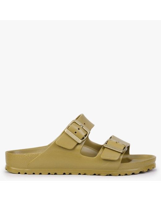 Birkenstock Arizona Eva Glamour Gold Two Bar Mules in Metallic | Lyst