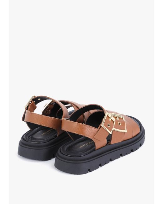Shoe The Bear White Rebecca Tan Leather Buckled Sandals