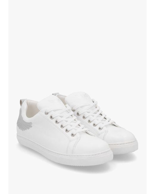 Martel Angels Ease White Leather Silver Wing Trainers
