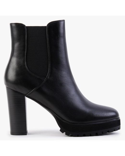 Daniel Slock Black Leather Block Heel Chelsea Boots | Lyst UK