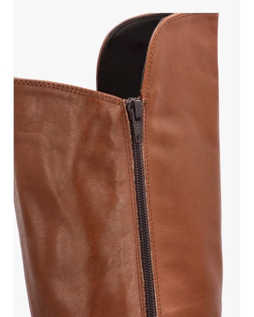 Daniel Brown Wisdom Tan Leather Knee High Wedge Boot