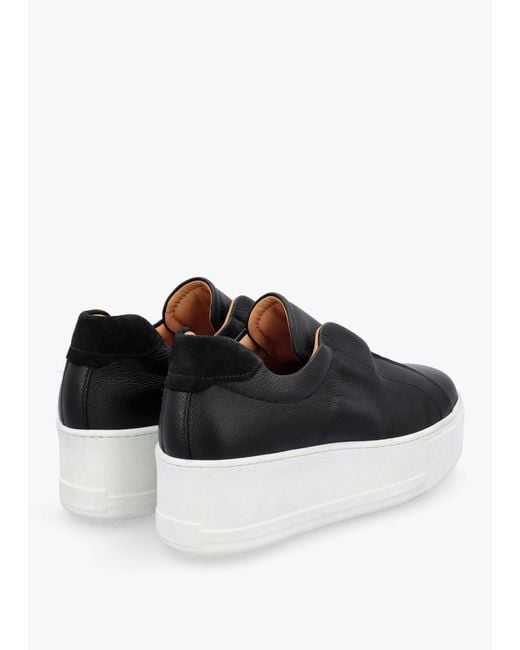 Daniel Black Tred Tumbled Leather Laceless Flatform Trainers