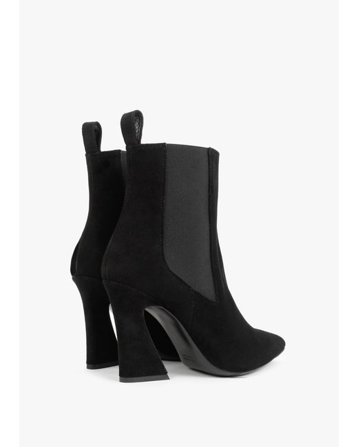Daniel Nelsea Black Suede Shaped Heel Ankle Boots