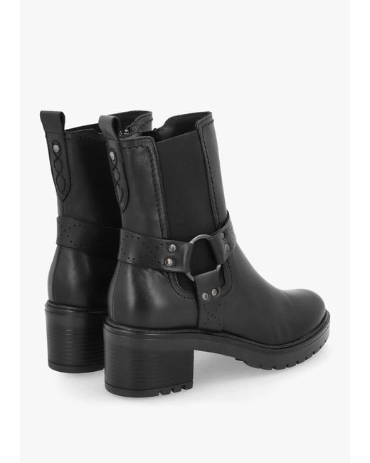 Moda In Pelle Butini Black Leather Block Heel Chelsea Boots
