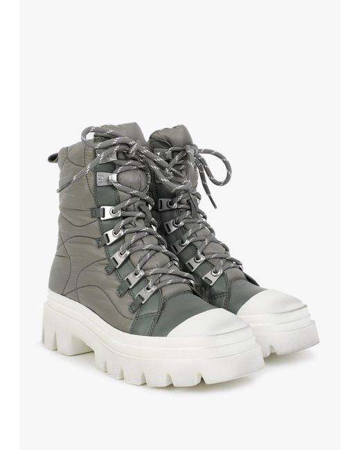 Ash Gray Peak Leaf Nylon Hiking Boots
