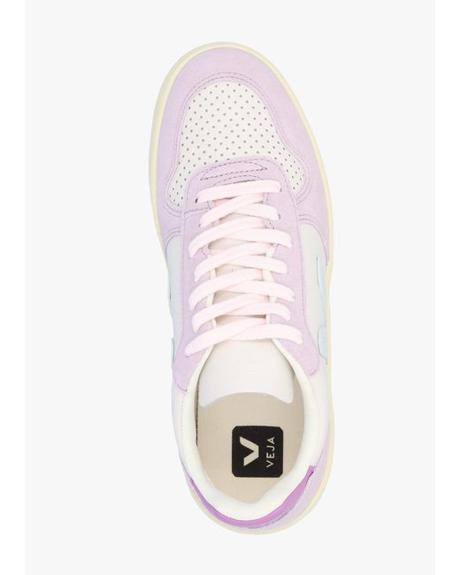 Veja Pink V-10 Leather Gravel Menthol Parme Trainers