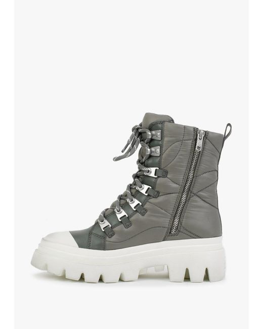 Ash Gray Peak Leaf Nylon Hiking Boots