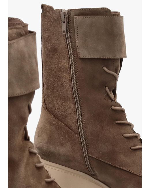 Wonders Brown Cleated Wedge Ankle Boots
