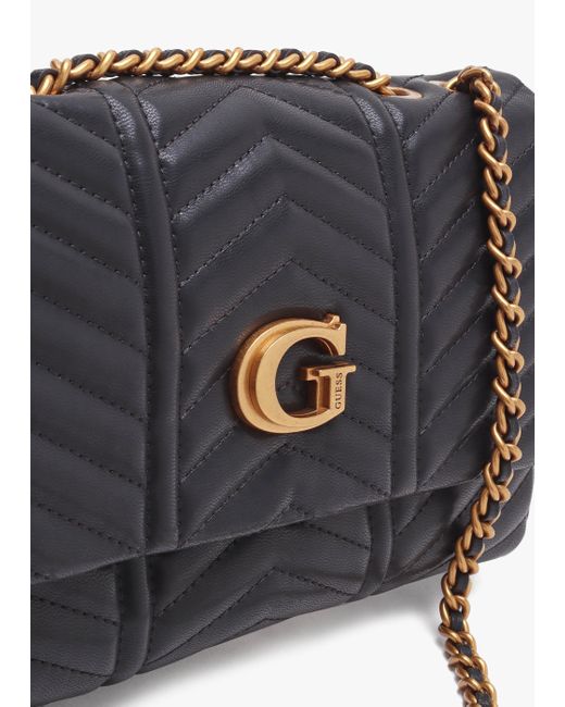 Guess Lovide Black Chevron Quilted Crossbody Bag Lyst