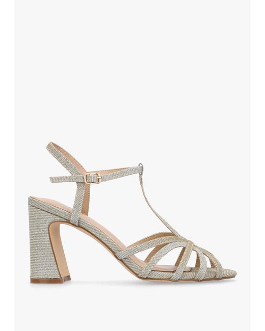 Daniel White Iceline Metallic T Bar Block Heel Sandals