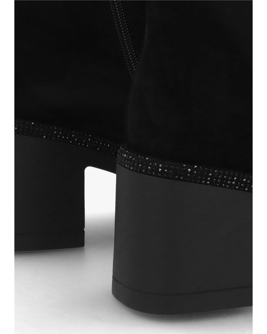 Daniel Black Ajewel Embellished Block Heel Ankle Boots