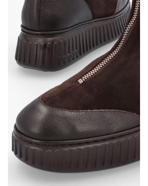Wonders Brown A-5202 Front Zip Ankle Boots