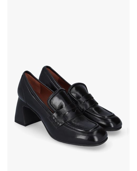 Daniel Black Mirror Leather Heeled Loafers
