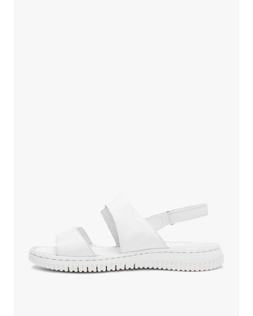 Daniel Lellie White Leather Two Bar Sandals
