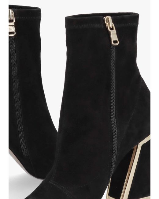 Daniel Piper Black Suede Open Toe Heeled Shoe Boots