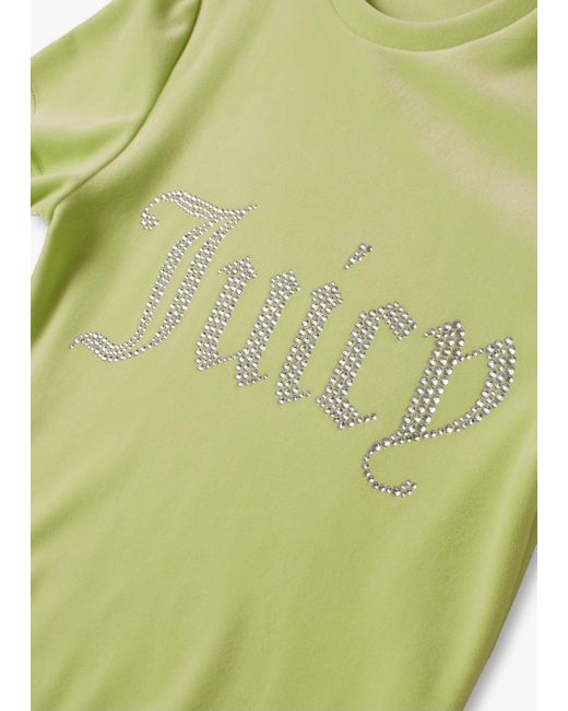 Juicy Couture Green Taylor Butterfly Velour Diamante T-shirt