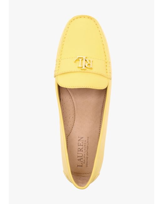 Lauren by Ralph Lauren Barnsbury Yellow Leather Loafers