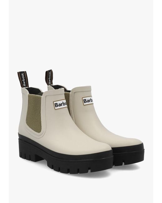 Barbour Multicolor Halton Light Oak Bleached Ankle Wellington Boots