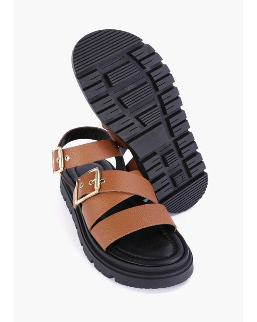 Shoe The Bear White Rebecca Tan Leather Buckled Sandals