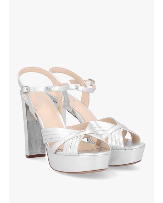 Daniel Metallic Avery Silver Platform Heeled Sandals