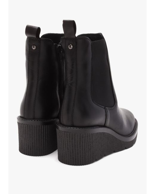 Moda In Pelle Audyn Black Leather Wedge Ankle Boots