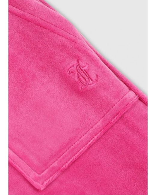 Juicy Couture Pink Del Ray Raspberry Rose Velour Pocketed Lounge Pants