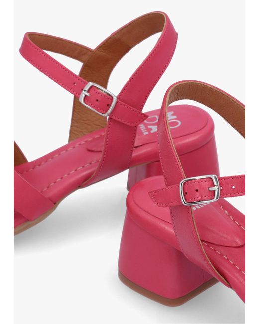 Moda In Pelle Pink Mariie Raspberry Leather Heeled Sandals