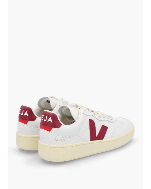 Veja Pink V-90 O.T Leather Extra Marsala Trainers
