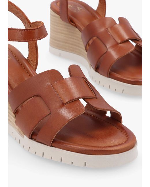 Moda In Pelle Brown Pedie Wedge Sandals