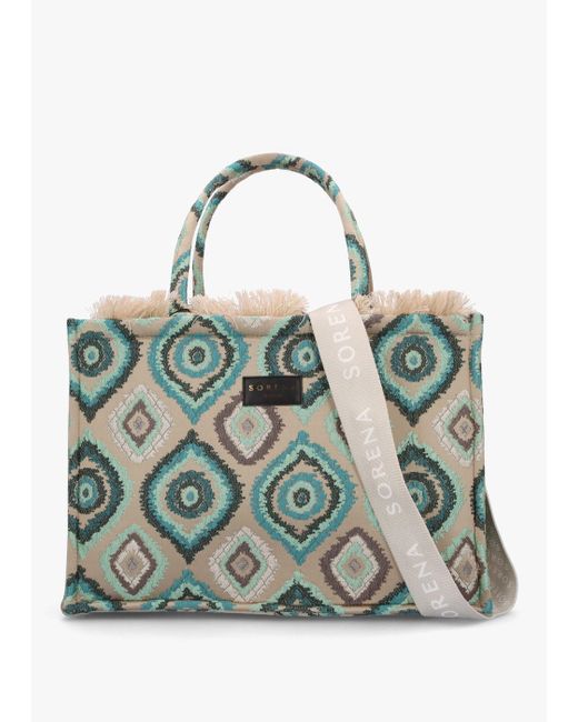 Sorena Green One-of-a-kind Ageri Multicoloured Tote Bag