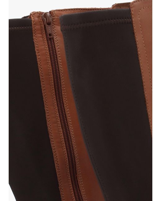 Moda In Pelle Brown Rayna Low Wedge Knee Boots