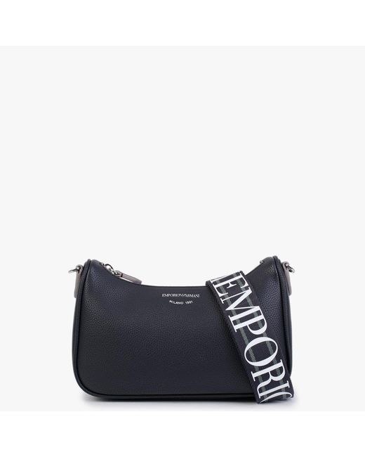 Emporio Armani Lilly Navy Stone Pebbled Baguette Bag in Blue | Lyst  Australia