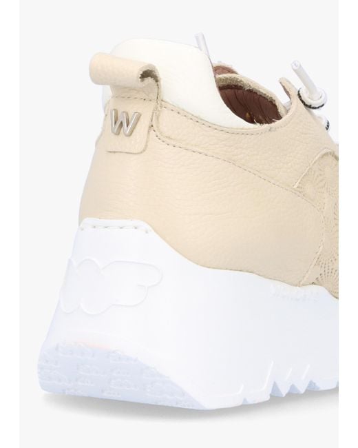 Wonders White Eleven Cream Leather Wedge Trainers