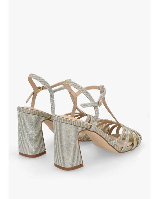 Daniel White Iceline Metallic T Bar Block Heel Sandals