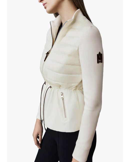 Mackage White Joyce Hybrid Peplum Cream Jacket