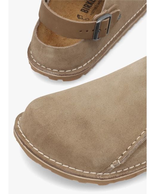 Birkenstock White Lutry Premium Suede Leather Taupe Clogs