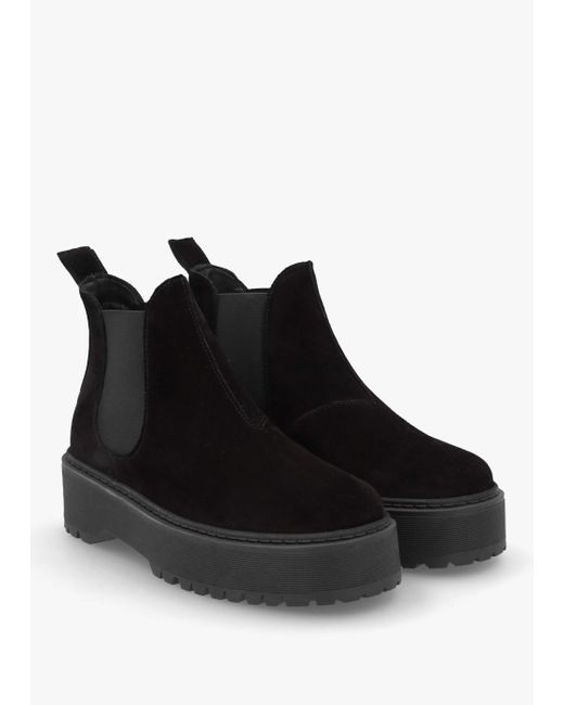 Daniel Lassi Black Suede Chunky Chelsea Boots