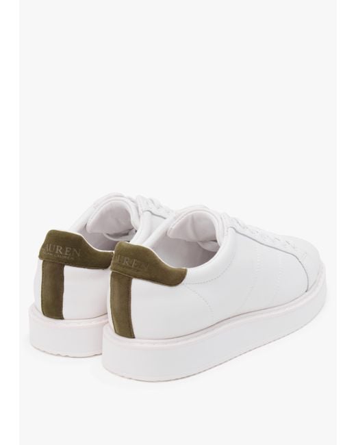 Lauren by Ralph Lauren Angeline Iv White & Green Leather Trainers