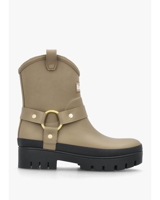 Barbour Gray Elley Harness Military Wellington Boots