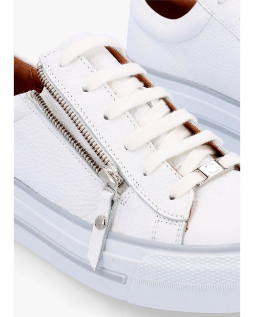 Moda In Pelle Filician White Leather Side Zip Trainers