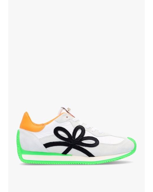 Daniel Movie Green & Orange Suede Runner Trainers